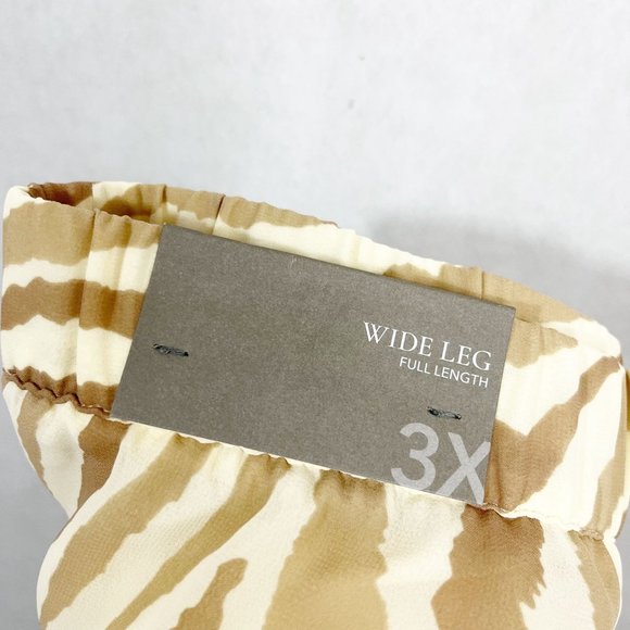 NEW Soft Surroundings Safi Pants in Neutral Zebra Wide Leg Palazzo Pull On - 3X - Picture 5 of 10